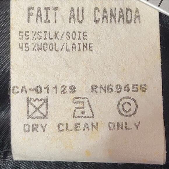 Vtg FIORI 46R Sport Coat Silk Wool Houndstooth Tan Black Canada 90s Flaw - Picture 13 of 14